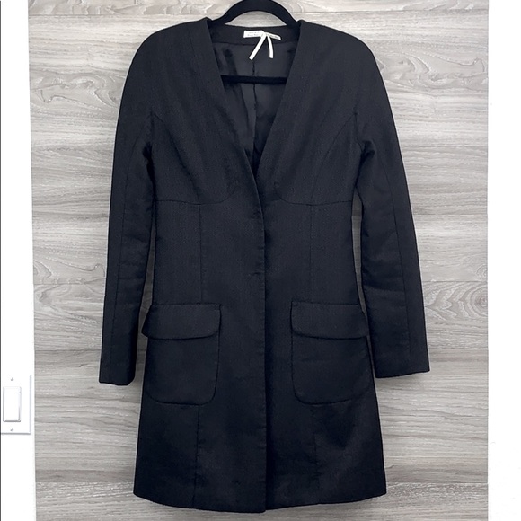 Leon Max Jackets & Blazers - Leon Max black textured car coat jacket blazer
